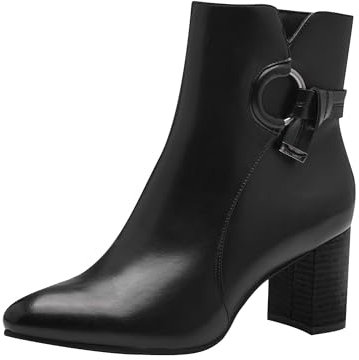 MARCO TOZZI Damen Stiefeletten mit Absatz Vegan Spitz, Schwarz (Black), 40 EU