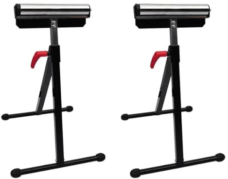 ARKEM Roller Stand Heavy-duty with Adjustable Height - Universal fits - Saw Stand - Foldable & Portable Stand - Workbench - Saw Table - Workshop Roller Stand,Set of 2 Adjustable Roller Stands
