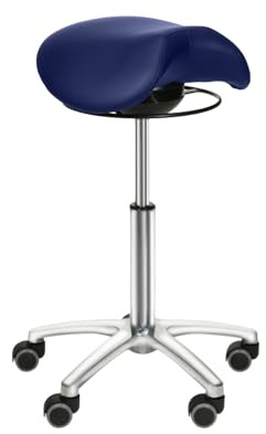 Taburete con mecanismo oscilante azul