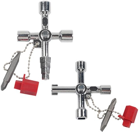 Sgehai Lot de 2 clés de boîte électrique, clés de placard à gaz, clés triangulaires pour boîte de compteur, clés utilitaires, clés carrées rondes triangulaires