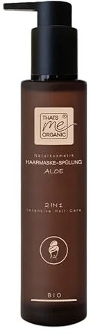 Thats me Organic Bio Haarmaske & Spülung Aloe 2in1 (200ml) – intensive und feuchtigkeitsspendende Haarmaske für sehr trockenes Haar – täglich anwendbar – Bio zertifiziert und Vegan