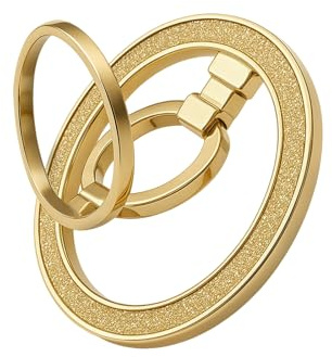 Anneau de Support Magnétique pour Téléphone Compatible Mag Safe, Bague Téléphone Métal Brillant à 360° Pivotante, Poignée Magnétique pour 16/15/14/13/12 Pro Max