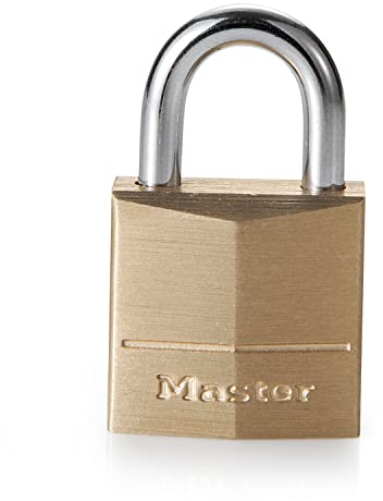 Master Lock 120EURD Candado Pequeño de Ancho con Cuerpo de Latón Macizo, Dorado, 3.4 x 2 x 1 cm, Oro