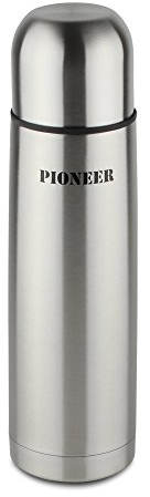 Pioneer Flasks SVF500 Insulated Vacuum 500ml Travel Flask, 18/10 Stainless Steel – Keeps Drinks Hot for 8 Hours, 0.5L