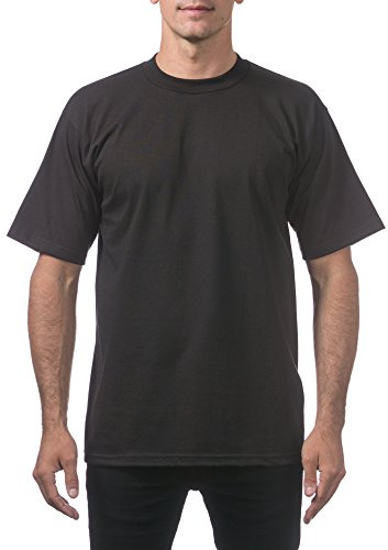 Pro Club Men's Heavyweight Cotton Short Sleeve Crew Neck T-Shirt - Black - XXL