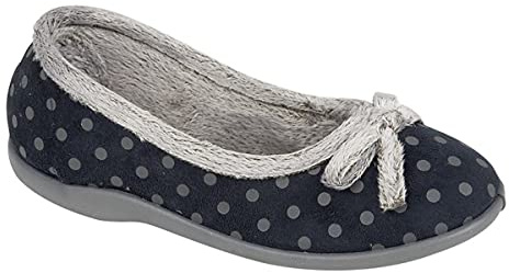 Sleepers - Louise - Pantofole a Ballerina con Pois - Donna (37 EUR) (Blu Navy)