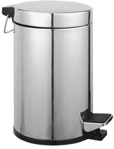 MAURER Cestino Porta Rifiuti per Wc Acciaio Inox Cromato Capacita' 5 Lt 20x27h cm