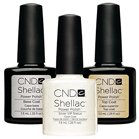 CND Original Shellac Silver Vip Status Plus Base Coat Plus Top Coat 7.3 ml 1er Set 1 x 22 ml