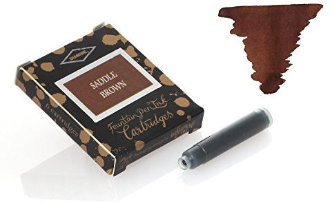 Diamine Ink Cartridges 6's Small International Size Saddle Brown