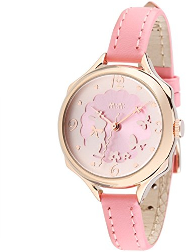DREAMING Q&P Damen Uhr Analog Quarz mit Pink Echt Leder Armband Roségold Edelstahl MW062I
