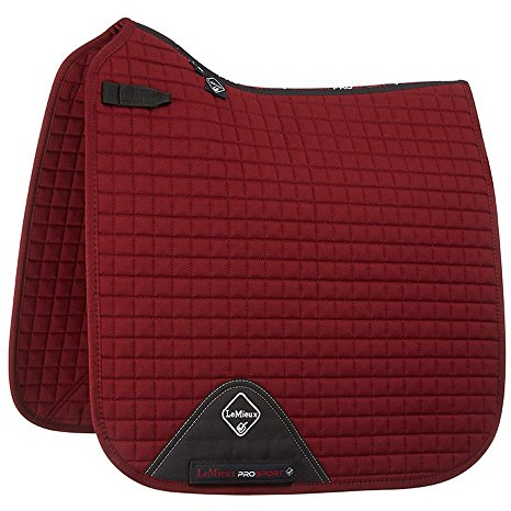 LeMieux Dressage Cotton Square Saddle Pad - Saddle Pads for Horses - Equestrian Riding Equipment and Accessories (Burgundy - Large)