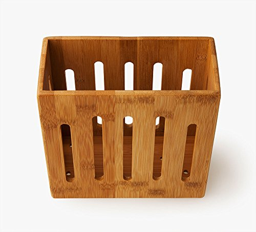 UH Choice Utensilienhalter Besteckständer Besteckhalter Aufbewahrungsbox aus Bambus - Küchenutensilienkorb - L 19 cm x B 9 cm x T 19 cm