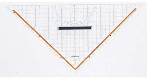 Rumold 316.104 akryl TZ-triangel med avtagbart handtag, transparent, 325 mm längd hypotenuse