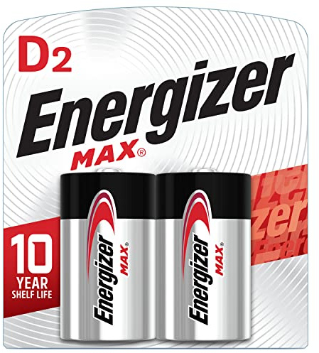 Energizer MAX D Batteries (2 Pack), D Cell Alkaline Batteries