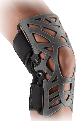 DonJoy Reaction Web Knee Support Brace with Compression Sleeve for Front of Knee Pain, Mild Arthritis, Kneecap Misalignment & Overuse Injuries | Grey | Medium/Large