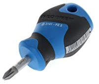 GEDORE Petit tournevis cruciforme PZ2, Mini tournevis court, Manche à 3 composants, Longueur 81 mm, Outil, 2161 PZ 2