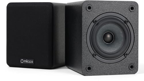 Micca COVO-S 2-Way Passive Bookshelf Speakers, Amplifier Required, Not for Turntable, 3-Inch Woofer, 0.75-Inch Tweeter, Wall Mountable, Pair, Black