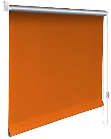 Original Easy-Shadow Mini Klemmfix Thermo Rollo Stoffmaß Breite 140 x 160 cm Höhe - ORANGE Thermo Rückseite ALU lichtundurchlässig Verdunkelung Verdunkelungsrollo Kettenzugrollo Seitenzugrollo Mini-Rollo mit Kettenzug und Aluminium Beschichtung - Minirollo Klemmrollo ohne bohren inklusive Klemmträger Easy&Fix - Maßanfertigung