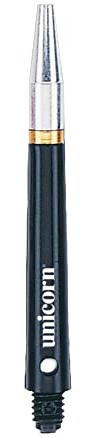 Unicorn Rotating Dart Shafts | Gripper 360 | Durable Polycarbonate with Alloy Flight Holder | Black | Short 40.1 mm | 3 Stems