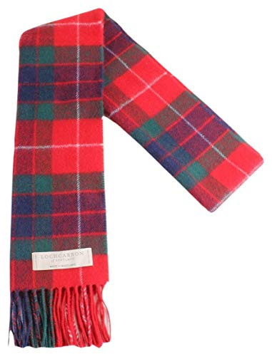 Fraser - Bufanda larga de tartán (rojo) - Calidad Premium, lana de cordero cepillada. Disponible en una selección de tartanes