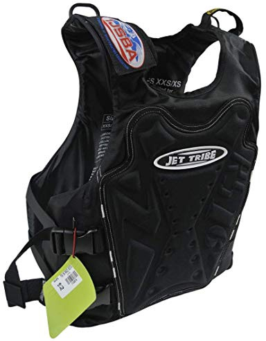 Jettribe RS-16 Side-Entry Impact Vest - Black with Integrated Impact Chest Protection - Professional Competition-Grade Jet Ski Racing Boating Vests for Ultimate Safety and Performance Black (S/M)