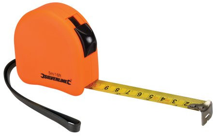 Silverline Tools MT05 - Flexómetro contorneado, tamaño 5 m x 19 mm, surtido: colores aleatorios