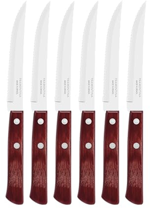 Tramontina Set Coltelli da Bistecca in Acciaio Inox Polywood 6 pezzi