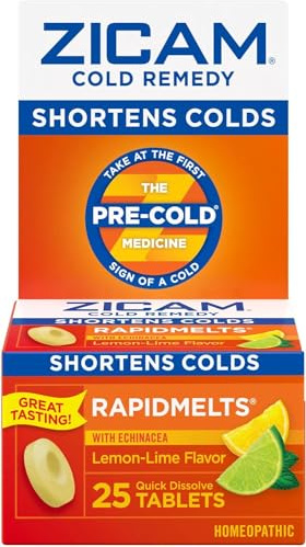 Zicam Cold Remedy RapidMelts with Echinacea, Lemon-Lime 25 ea (Pack of 3)