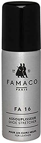 Famaco - Assouplisseur FA16 - Spray Mousse Expanseur Chaussure Cuir Rigides - Elimine les Points de Pression - Etire les Chaussures Cuir - 50ml