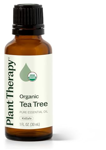 Plant Therapy Organic Tea Tree Oil (Melaleuca) 100% Pure, USDA Certified Organic, Undiluted, Natural Aromatherapy, Therapeutic Grade 30 mL (1 oz)