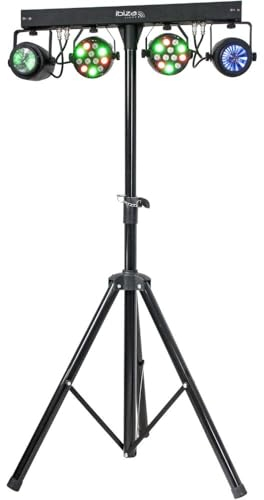 Ibiza - DJLIGHT60 - Lichtständer mit 2 PAR RGBB & 2 MOON FOWER RGBBBA Scheinwerfern - 4-in-1 LED Pack