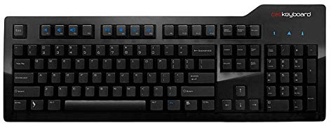 Das Keyboard Model S Wired Mechanical Keyboard, Cherry MX Blue Mechanical Switches, 2-Port USB Hub, Laser Etched Keycaps (104 Keys, Black)