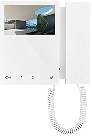 Comelit 6701W Monitor a Colori Mini con Cornetta, Sistema SimplebusTop, Bianco