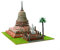 Domus Kits Domus Kits40552 Religiöse Struktur Geography Pagode Budista Wat Sa SI (Sukhothai) Modell, Maßstab 1:60, Mehrfarbig