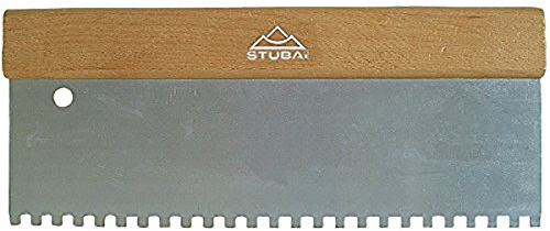 Stubai 447404 Spatule à colle avec manche en bois D6, Argent/beige, 300 mm