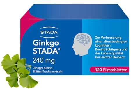 Ginkgo STADA 240 mg - Arzneimittel zur Verbesserung einer altersbedingten kognitiven Beeinträchtigung und der Lebensqualität bei leichter Demenz - 1 x 120 Filmtabletten