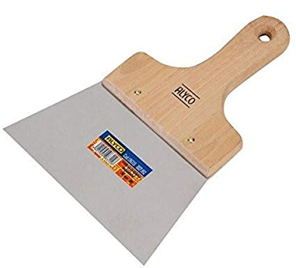 Alyco 196305, Spatule emplastecer inoxydable manche en bois, 120 mm