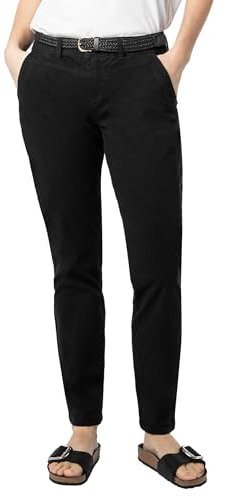 Urban Surface Damen Chino Stoff-Hose mit Flecht-Gürtel black1 M