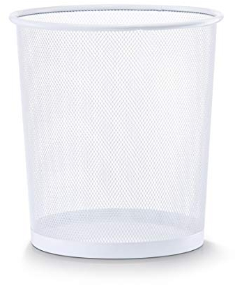 Zeller Present 17716 Corbeille à Papier en Grille Métallique Blanc Ø 26 x 28 cm