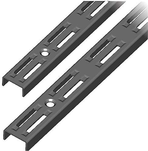 Element System 10001-00011 Wandschiene 2-reihig / 2 Stück / 4 Abmessungen / 3 Farben/L = 100 cm/schwarz/für Regalsystem/Regalträger/Wandregal