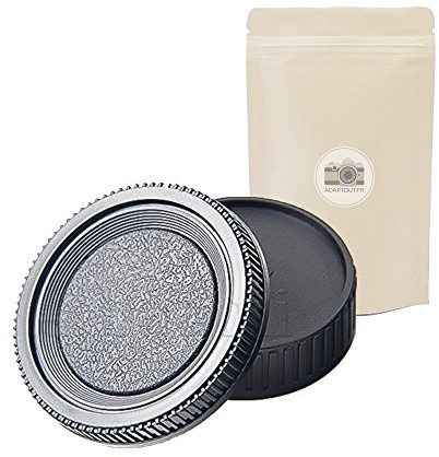 MD - Tappo innesto corpo macchina + copriobiettivo posteriore retro per Minolta MD - Adaptout marca francese