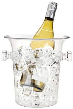 True Clear Acrylic Ice Bucket with Handles, 3-Liter Capacity, Durable Wine and Champagne Bucket, Perfect Ice Buckets for Parties, BBQs, Weddings, Picnics, Holidays, Outdoors, 8.75 x 8.25, Set of 1