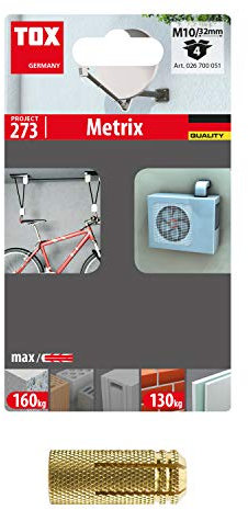 TOX Taco de expansión de latón universal Metrix M10x32 mm, 4 piezas, 026700051
