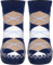 Playshoes Unisex Kinder Anti-Slip Cotton Socks Stripes Kniestrümpfe, Marine-Karo, 27/30