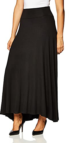 Amy Byer Jupe Longue en Tricot Doux pour Femme (Tailles Petites et Standard), Noir, 40
