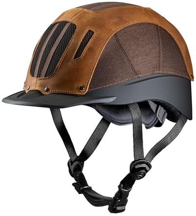 Troxel Sierra Rugged Horse Riding Helmet, Low-Profile, Self-Adjustable Design, Safety Horseback Riding Gear, Extra Large (7-3/8 - 7-3/4), Brown