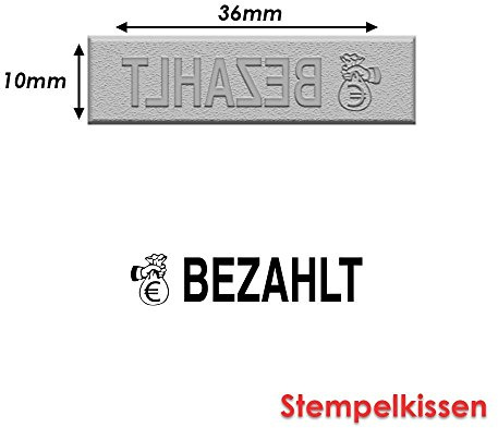 Briefmarke Gummi für Stempel Stempelkissen 40 x 10 mm deutschen Text Bezahlt