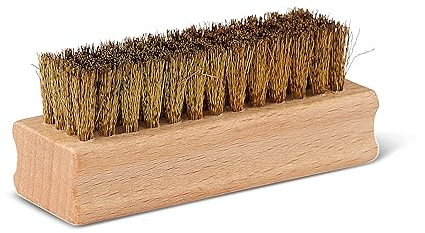 DELARA Spazzola per pelle scamosciata in legno con setole in ottone