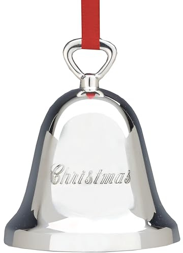 Reed & Barton 329/2 Ringing In The Season Silverplate Bell Ornament, Christmas