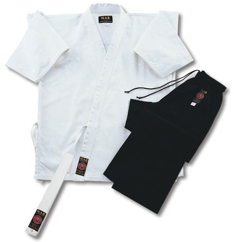 Playwell Karate-Anzug Jacke Weiß/Hose Schwarz 6/190cm